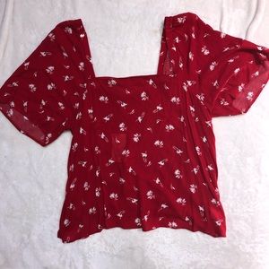 Floral Square Neck Top